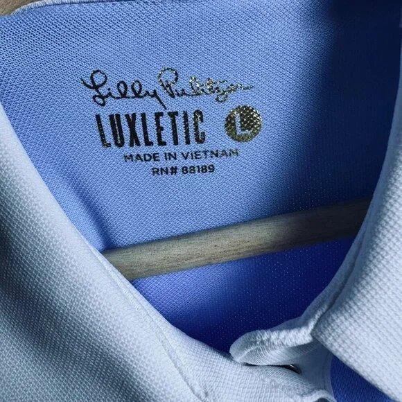 NWT LILLY PULITZER SIZE MEDIUM LUXLETIC IMARA POLO TOP *BLUE PERI* GOLF CASUAL - Picture 9 of 12